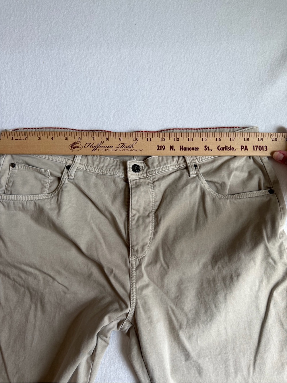 Johnnie-O Khaki Stretch Pants Mens 38x32 Tan Straight Leg Casual Chinos - Picture 14 of 15
